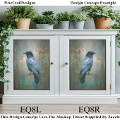 Ethereal Raven, Textured Background EQ8L Decoupage Tissuepapier