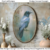 Ethereal Raven, Textured Background EQ8R Decoupage Tissuepapier