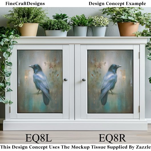 Ethereal Raven, Textured Background EQ8R Decoupage Tissuepapier