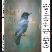 Ethereal Raven, Textured Background EQ8R Decoupage Tissuepapier
