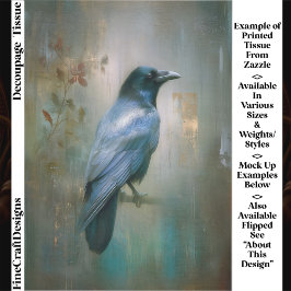 Ethereal Raven, Textured Background EQ8R Decoupage Tissuepapier