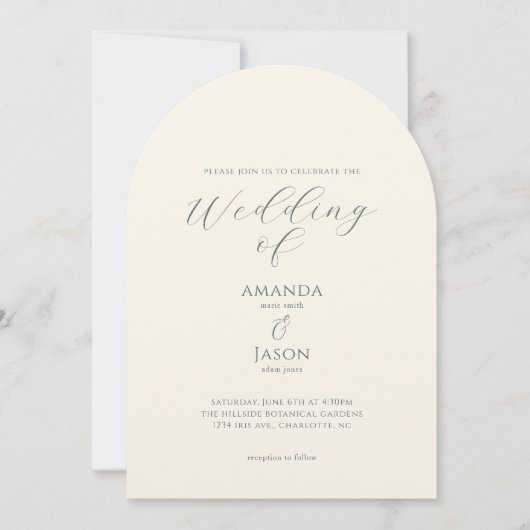 Ethereal romantic modern floral wedding kaart (Voorkant)