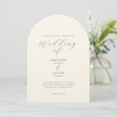 Ethereal romantic modern floral wedding kaart (Staand voorkant)