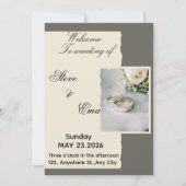 Ethereal Romantic Wedding Invitation | Soft & Time Kaart (Voorkant)