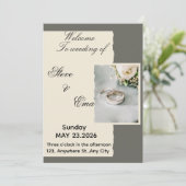 Ethereal Romantic Wedding Invitation | Soft & Time Kaart (Staand voorkant)