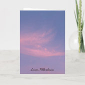 Ethereal Roze Pastel Paarse Schemerwolken Kaart (Achterkant)