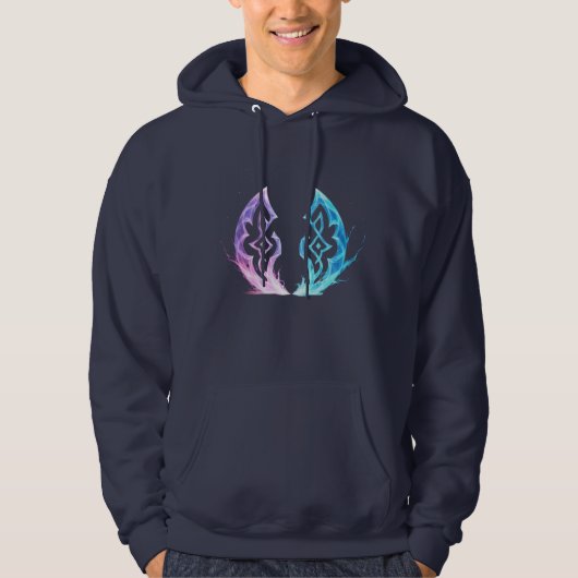 Ethereal Rune Convergence – Arcane Energy Emblem Hoodie (Voorkant)