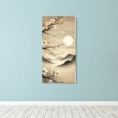Ethereal Sakura Moon - Wabi-Sabi Japanse Kunst Canvas Afdruk (Insitu (Houten vloer))