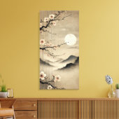 Ethereal Sakura Moon - Wabi-Sabi Japanse Kunst Canvas Afdruk (Insitu (Woonkamer))