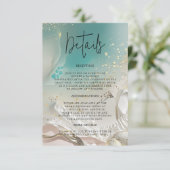 Ethereal Shoreline Minimalist Wedding Details Info Informatiekaartje (Staand voorkant)