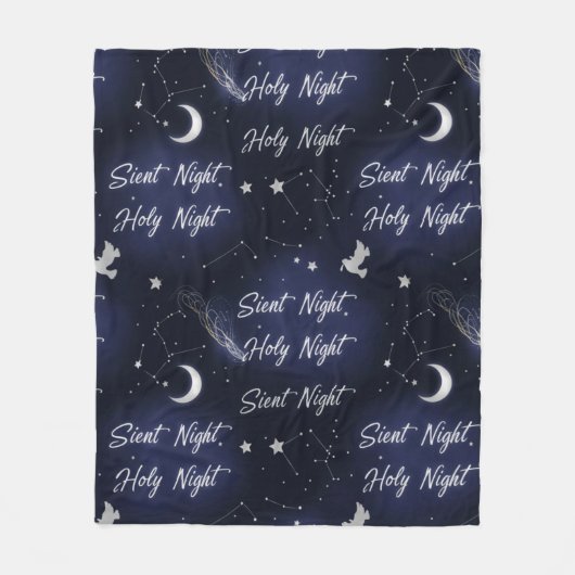 Ethereal Silent Night Holy Night Celestial X-mas Fleece Deken (Voorkant)