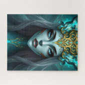 Ethereal Silver-Haired Goddess in Golden Filigree  Legpuzzel (Horizontaal)