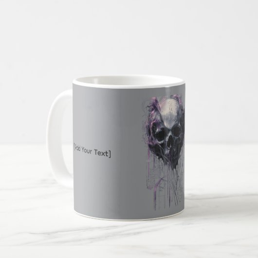 Ethereal Skull Abstract Grunge Dark Art Koffiemok (Voorkant links)