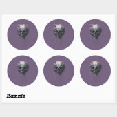 Ethereal Skull Abstract Grunge Dark Art Ronde Sticker (Vel)