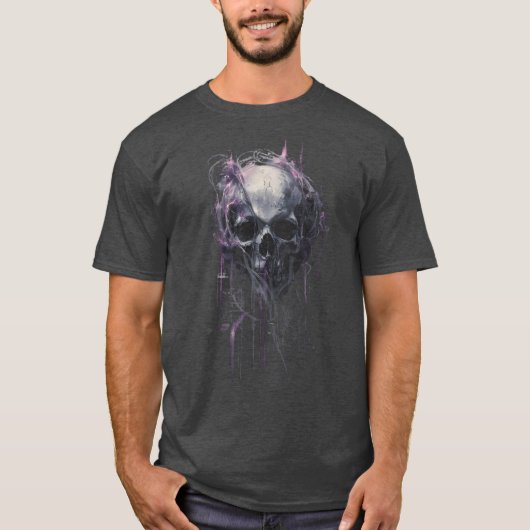 Ethereal Skull Abstract Grunge Dark Art T-Shirt (Voorkant)