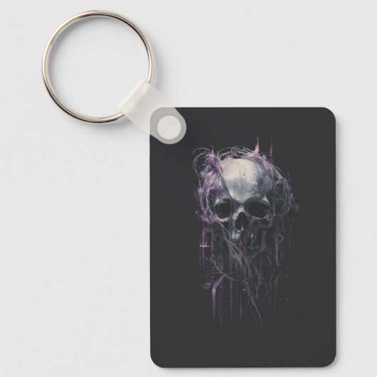 Ethereal Skull Abstract Grunge Dark Art T-Shirt Sleutelhanger (Voorkant)