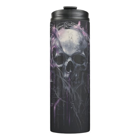 Ethereal Skull Abstract Grunge Dark Art Thermosbeker (Voorkant)