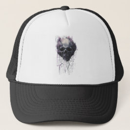 Ethereal Skull Abstract Grunge Dark Art Trucker Pet