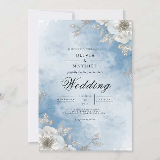 Ethereal Sky Floral Arch Wedding Kaart (Voorkant)