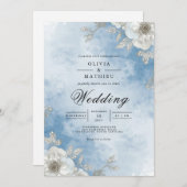 Ethereal Sky Floral Arch Wedding Kaart (Voorkant / Achterkant)