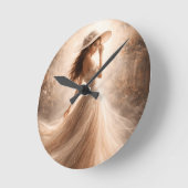 Ethereal Slavic Water Nymph | Wall Clock | Boho Ronde Klok (Hoek)