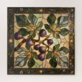 Ethereal Stained Glass Fig Branch Puzzle Legpuzzel (Horizontaal)