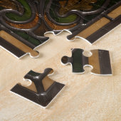 Ethereal Stained Glass Oak Branch Puzzle Legpuzzel (Zijkant)