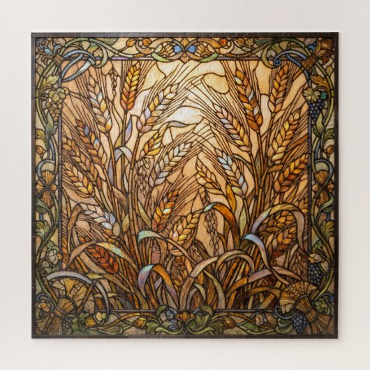 Ethereal Stained Glass Wheat Stalks Puzzle Legpuzzel (Verticaal)