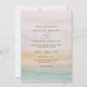 Ethereal Sunset Rustic Elegant QR Code Wedding Kaart (Voorkant)