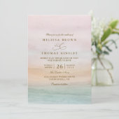 Ethereal Sunset Rustic Elegant QR Code Wedding Kaart (Staand voorkant)