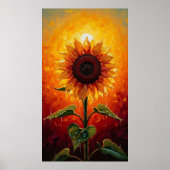 Ethereal Sunset Sunflower Expressionist Poster (Voorkant)