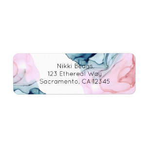 Ethereal Teal Roze Elegante Moderne Glam Trendy  Etiket