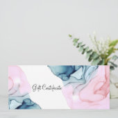 Ethereal Teal & Roze Inky Glamour Cadeaubon Kaart (Staand voorkant)