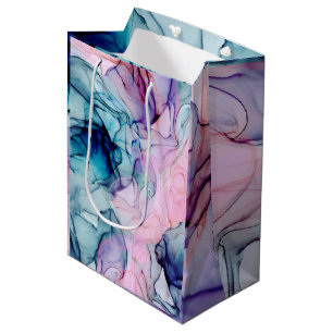 Ethereal Teal Roze Paars Inkt Moderne Glamour Brui Medium Cadeauzakje