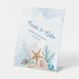 Ethereal Under the Sea Kustbruiloft Reclamebord Met Voetstuk