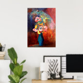 Ethereal Vase of Flowers, painting by Odilon Redon Poster (Thuiskantoor)