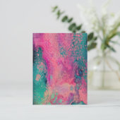 “Ethereal Vellum” – Roze Teal Blauwe Abstracte Briefkaart (Staand voorkant)