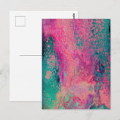 “Ethereal Vellum” – Roze Teal Blauwe Abstracte Briefkaart (Voorkant / Achterkant)