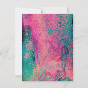 “Ethereal Vellum” – Roze Teal Blauwe Abstracte Briefkaart