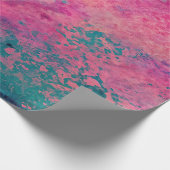 “Ethereal Vellum” – Roze Teal Blauwe Abstracte Cadeaupapier (Hoek)