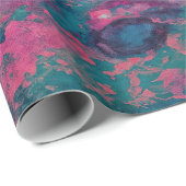 “Ethereal Vellum” – Roze Teal Blauwe Abstracte Cadeaupapier (Rol Hoek)