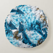 Ethereal Velocity: Geometric Cloud & Arrow Fusion Rond Kussen (Voorkant)