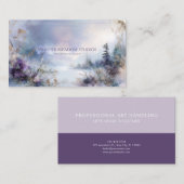 Ethereal Violet Gold Grass Winter Landscape Serene Visitekaartje (Voorkant / Achterkant)
