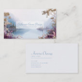 Ethereal Violet Lake Gold Frame Serene Landscape Visitekaartje (Voorkant / Achterkant)