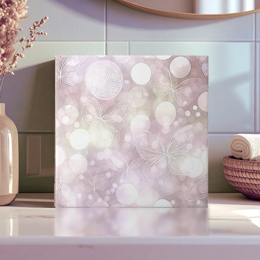 Ethereal Vlinder Glow Roze ID1184c Tegeltje