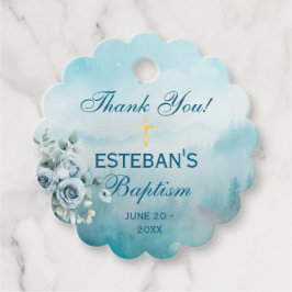 Ethereal Watercolor Baptism Bedankjes Labels