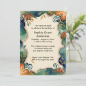 Ethereal Watercolor Floral birthday Invitation Kaart (Staand voorkant)