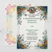 Ethereal Watercolor Soft Pastels Elegant Wedding I Kaart (Voorkant / Achterkant)