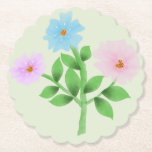 Ethereal Watercolor Wildflower Bouquet - Pastel Fl Kartonnen Onderzetters<br><div class="desc">A delicate, hand-painted digital watercolor illustration featuring a trio of ethereal wildflowers in soft shades of sky blue, misty purple, and blush pink. This botanical piece captures the fluid transparency of traditional watercolor with a modern, clean aesthetic. Perfect for cottagecore lovers, nursery decor, or anyone who appreciates the quiet beauty...</div>