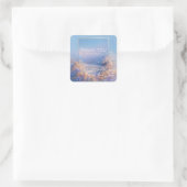 Ethereal Wildflower Landscape Gold Frame Peaceful  Vierkante Sticker (Tas)